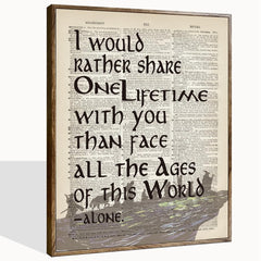 LOTR Gifts Framed LOTR Poster Gift for LOTR Decor I Would Rather Share One Lifetime - Arwen LOTR Merch LOTR Birthday Decor Lord of the Rings Poster LOTR Canvas Wall Art Decor 12x15