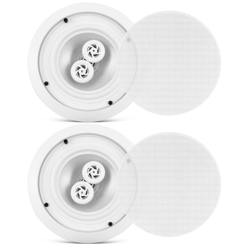 Pyle 6.5 Inch 300W Dual Channel 8 Ohm Home Audio In Ceiling Marine Grade Waterproof Speaker with 60Hz to 22kHz Frequency Response Single 1 Pack