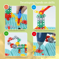 203-Piece STEM Building Block Drill Set for Kids
