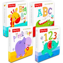 Fisher-Price "My First Books Set of 4 Baby Toddler Board Books (ABC Book Colors Book Numbers Book Opposites Book)