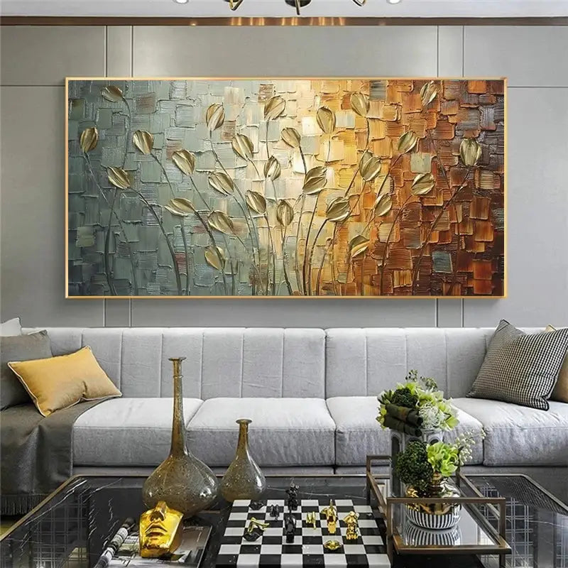 Abstract Leaves Canvas Print Poster for Home Decor