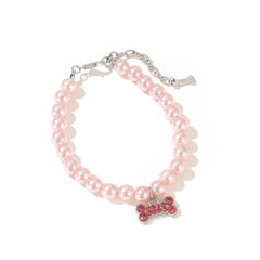 Pearl Cat Necklace Ornament for Pet Supplies