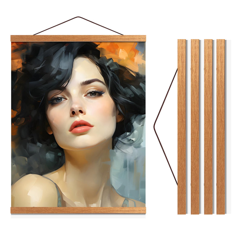 Magnetic Poster Hanger 12” Poster Frame with Strong Magnets Poster Hanger Frame with Complete Poster Hanging Kit fits 12x12 12x18 12x24 12x36 - Teak Wood