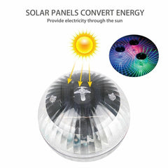 Outdoor Solar LED Floating Light Garden Pond Pool Lamp Rotating RGB Color Change