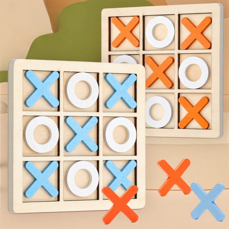Mini Wooden Tic Tac Toe Game for Kids - Educational Puzzle