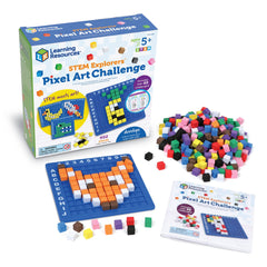 Learning Resources STEM Explorers Pixel Art Challenge - 402 Pieces Ages 5+ STEM Learning Activities for Kids Math and Coding Games for Kids
