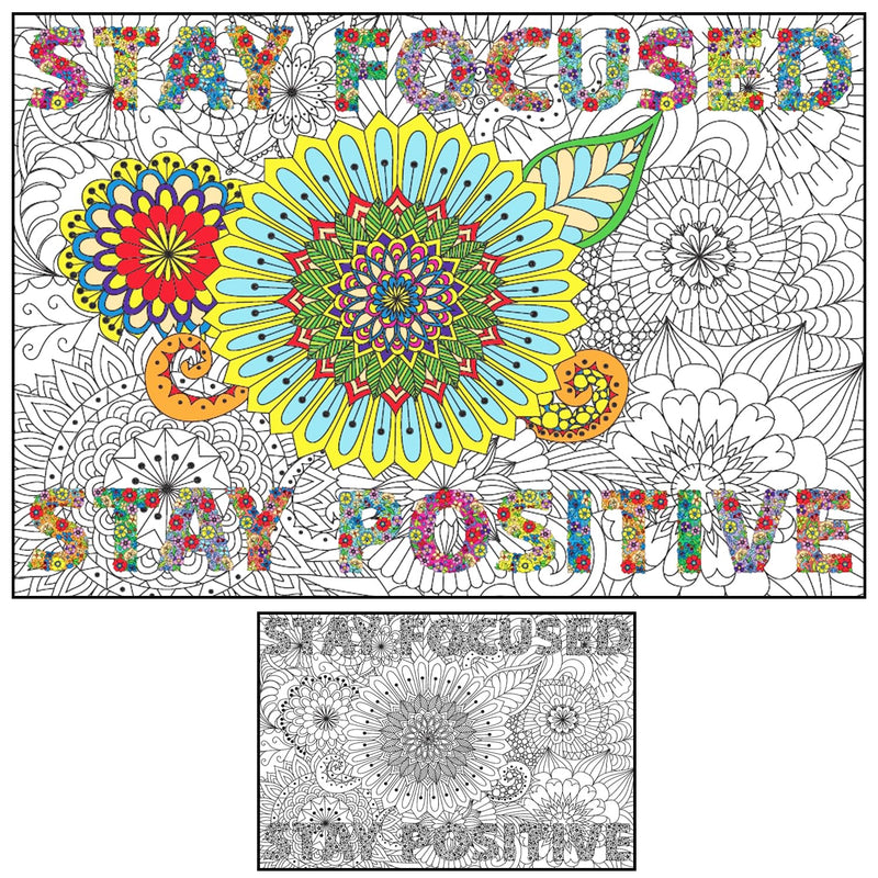 Large Coloring Posters for Adults and Kids - Giant Coloring Poster Motivational - Jumbo Wall Poster Coloring - Huge Adult Coloring Poster Size - Big Coloring Poster for Classroom Office Team Work