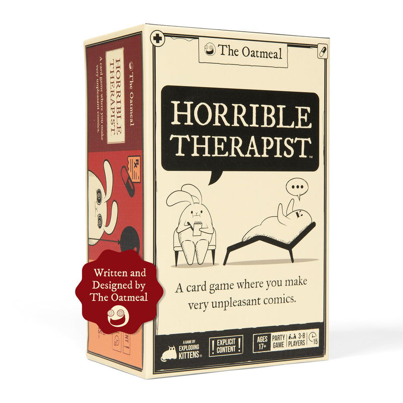 Exploding Kittens Horrible Therapist: Base Edition 3-8 Players - Ages 17+ - 15 Minutes to Play - Comic Building Game - Party Game Family Game Night Card Game